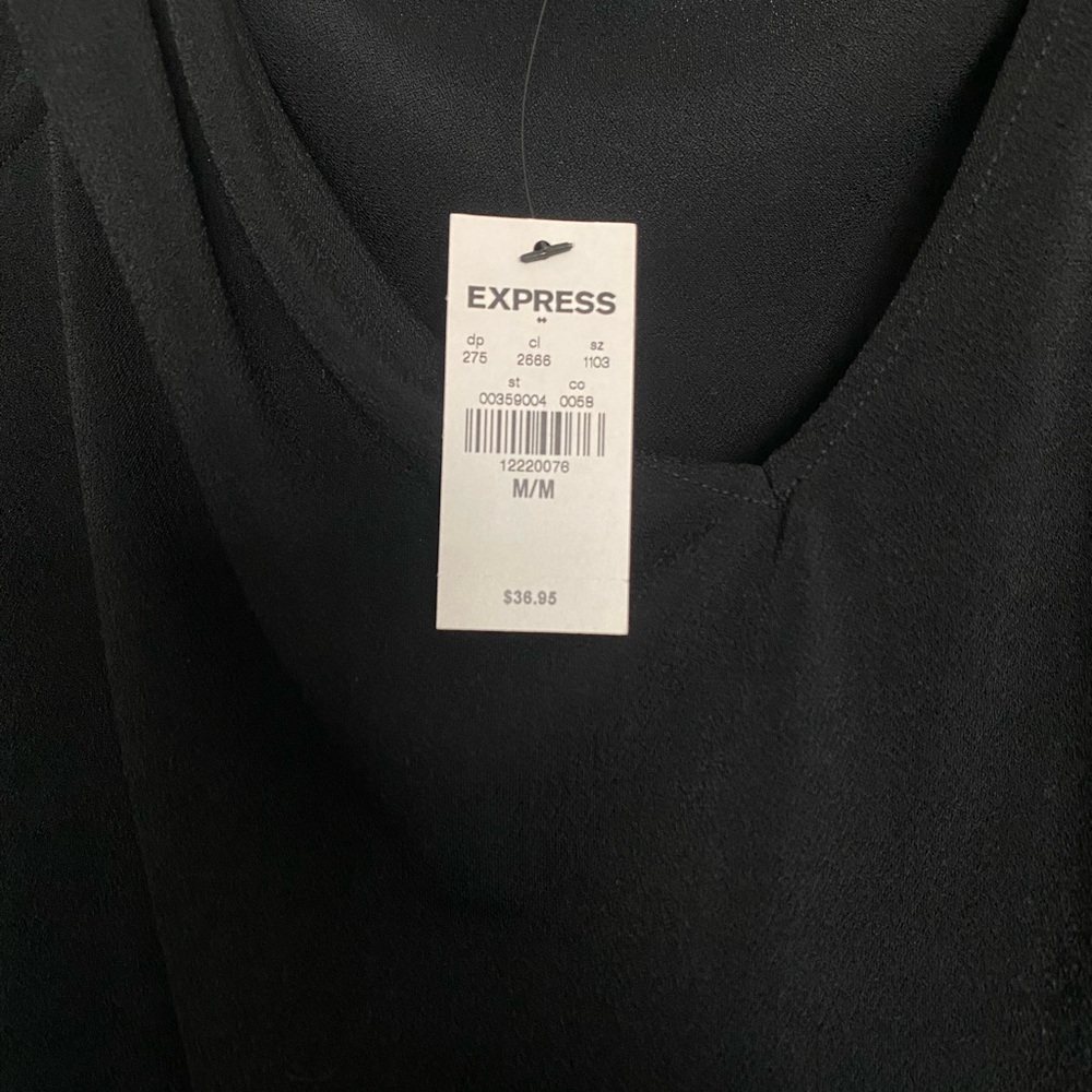 Express Elegant Black Cold Shoulder Top